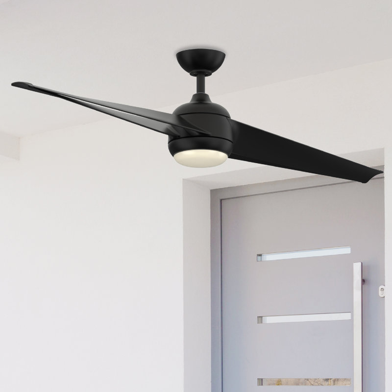 Annasophia 60'' Ceiling Fan with LED Lights, Black