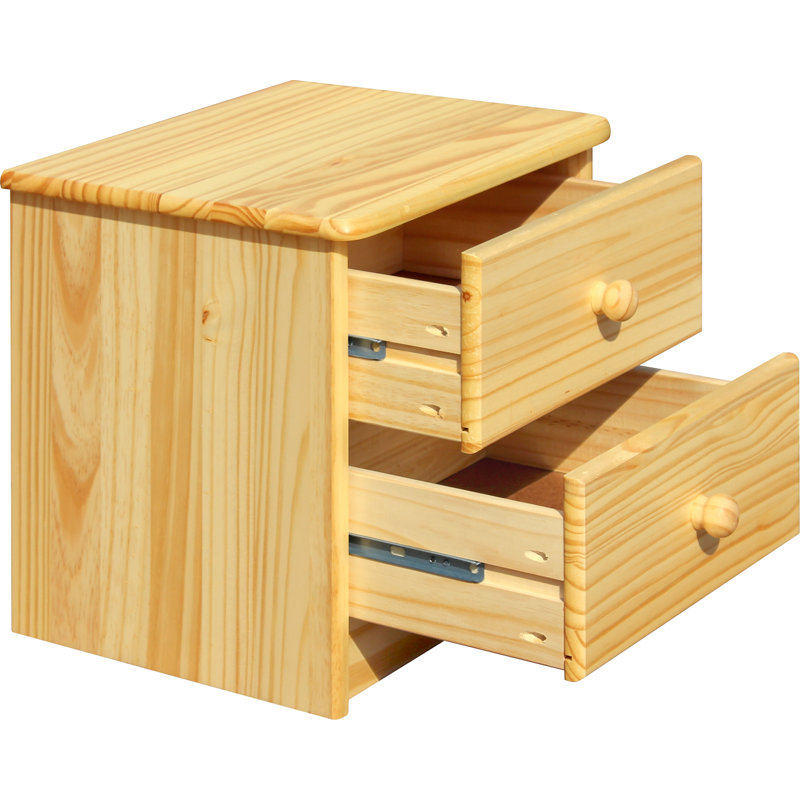 Addieville 43cm W Solid Wood Bedside Table