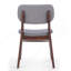 Ensemble de 2 chaises de salle à manger rembourrées Mid-Century avec structure en bois d'hévéa, noyer et gris clair-363362065-363362066
