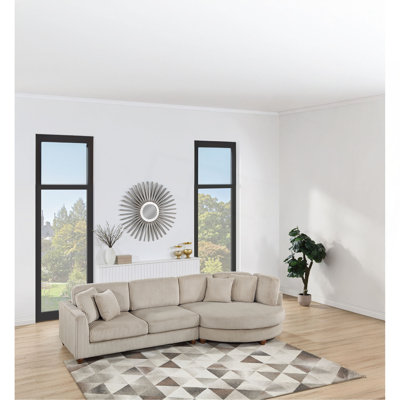 Ensemble de canapé modulaire contemporain en velours côtelé 2 pièces