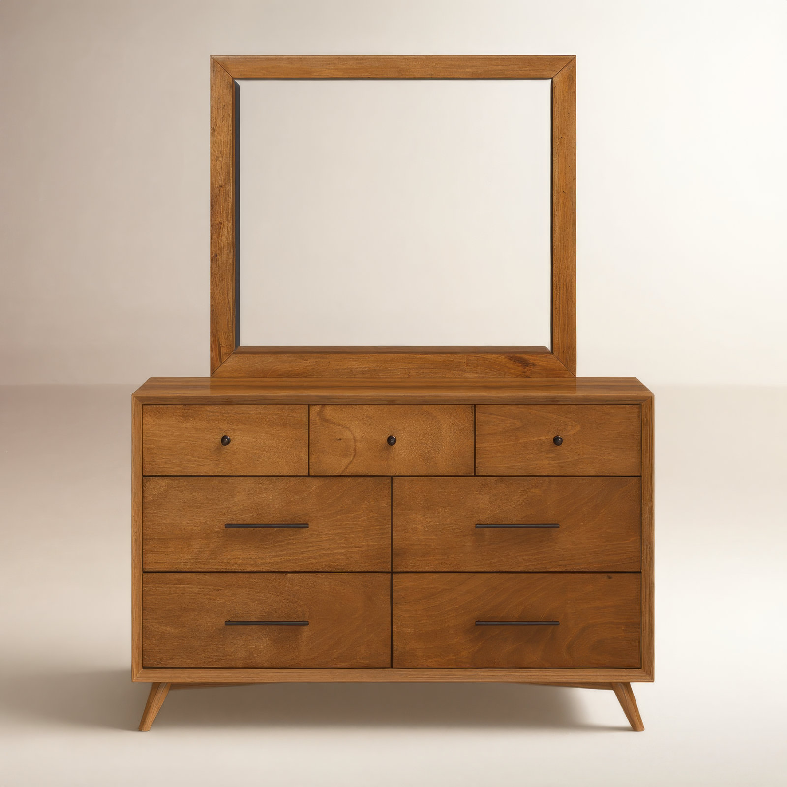 Williams 7 - Drawer Dresser with Mirror, Acorn