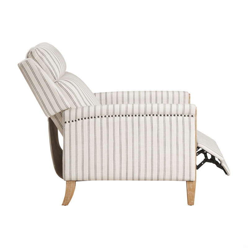 Push Back Reclining Chair Solid Wood Living Room Furniture 1Pc