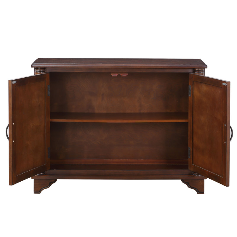 40" Hallway Cabinet With Removable & Adjustable Shelf - Retro Entryway Table Console. Solid Wood Construction, Spacious For Living Room, Foyer