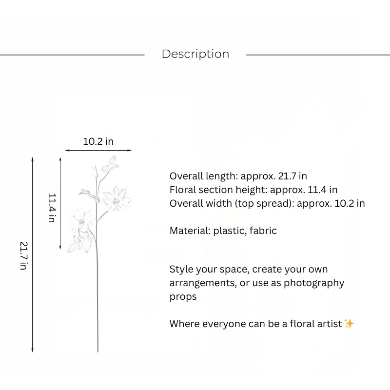 Tige de clématite lavande douce - 21,5 po, [B] 3 Stems