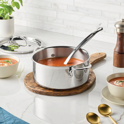 Probond® Luxe 4-quart Polished Professional Clad Stainless Steel Soup Pot With Lid