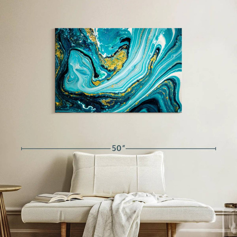 Dynamic Abstract Dynamic Abstract Marble Canvas Print On Canvas Print, 26" H x 39" W x 1.25" D