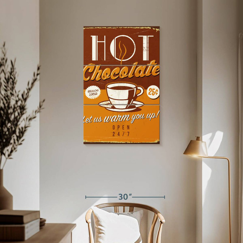 Kema Retro Hot Chocolate Wall Sign, 57" H x 36" W