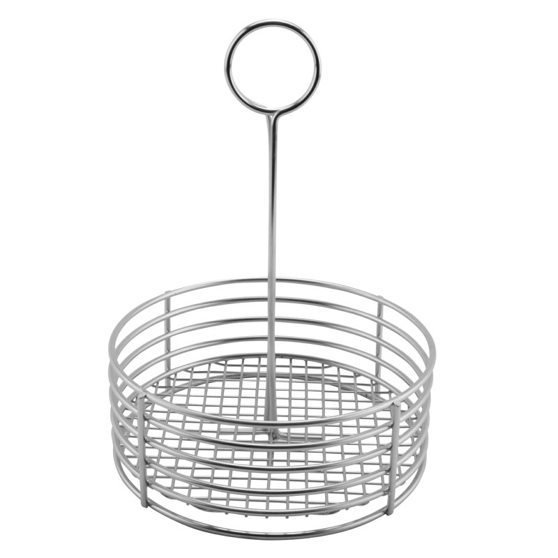 Dessus de table - Serviteur de table rond en métal avec support à chiffres 8,5 po, acier inoxydable