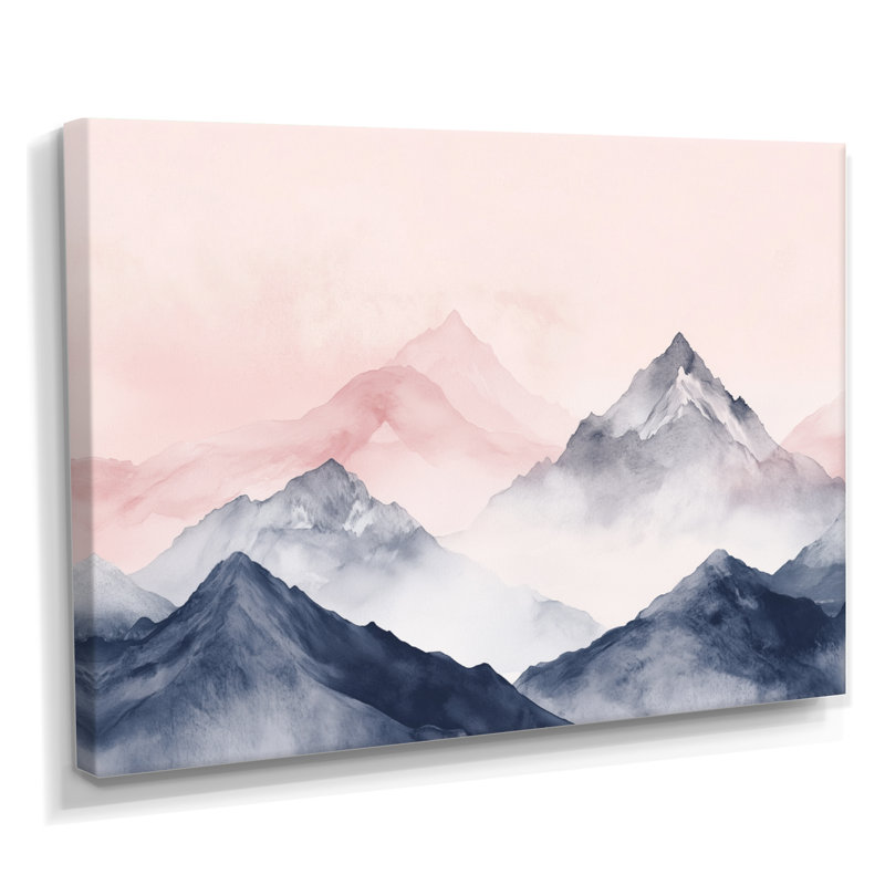 Art mural sur toile Blush Sky Peaks I, H 34 po x l 44 po, Toile tendue