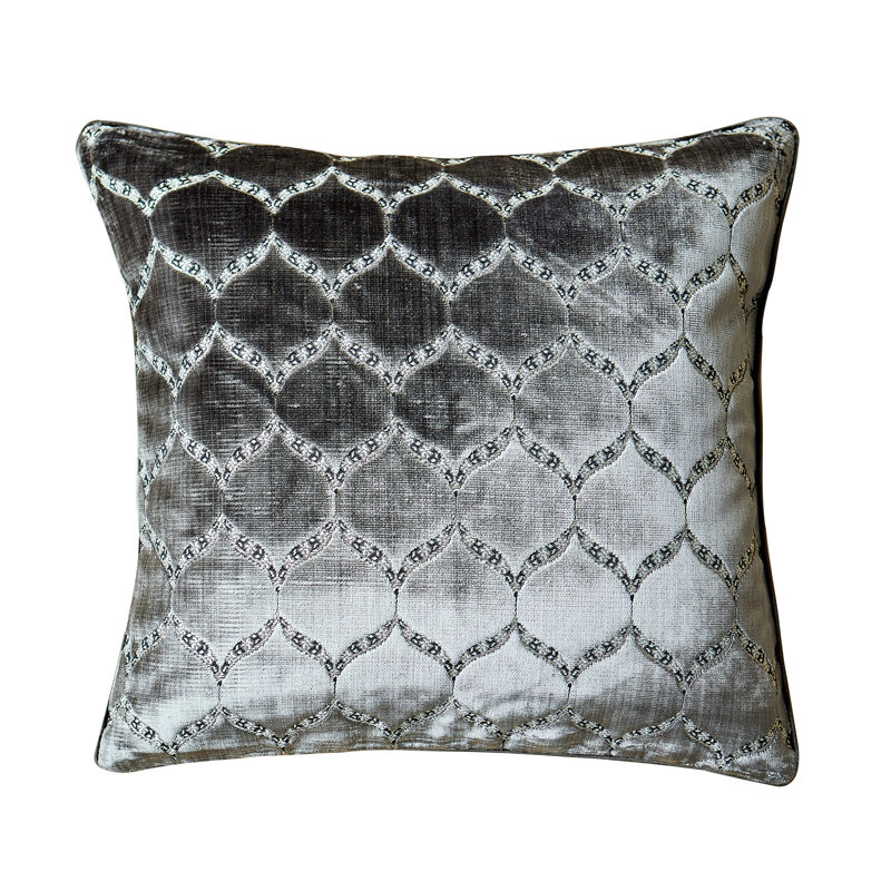 Housse de coussin réversible en velours abstrait, Abstrait gris
