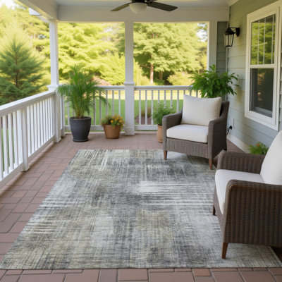 Machine Washable Indoor/Outdoor Chantille ACN2718 Abstract Rug