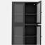 Armoire de rangement classique en métal avec 4 portes en verre et 4 tablettes indépendantes, armoire latérale