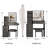 29.2" Small Size Left Bedside Cabinet Vanity Table + Cushioned Stool, 2 AC+2 USB Power Station, Hair Dryer Bracket, Extra Large Touch Control Sliding LED Mirror, Tri-Color Switching, Brightness Adjust-1209166595