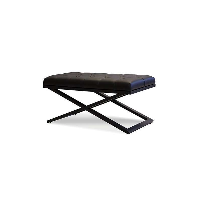 Banc en similicuir Crosstown Vires, H 17 po x l 36 po x P 19 po