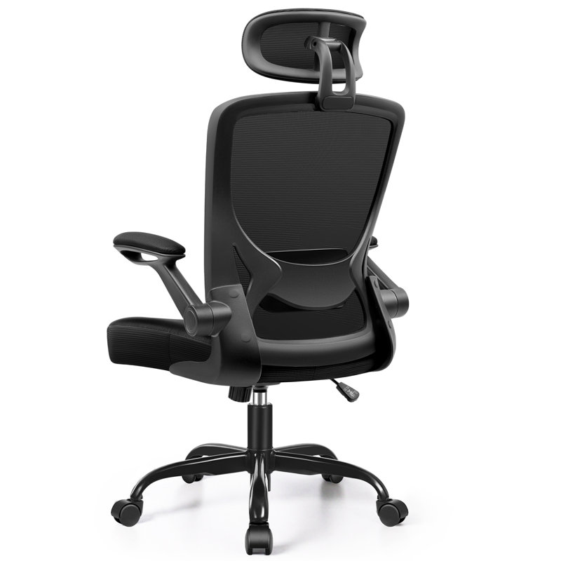 Jemy Task Chair with Headrest, Black, Black