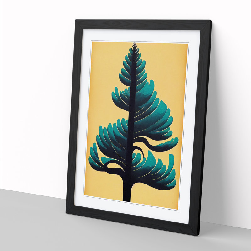 FRM-V0523-1854X Pine Tree Art Deco Style - Picture Frame Print, 34cm H x 25cm W x 2cm D