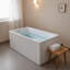 Baignoire de trempage autoportante en acrylique blanc brillant de 39 po x 28 po avec siège intégré
