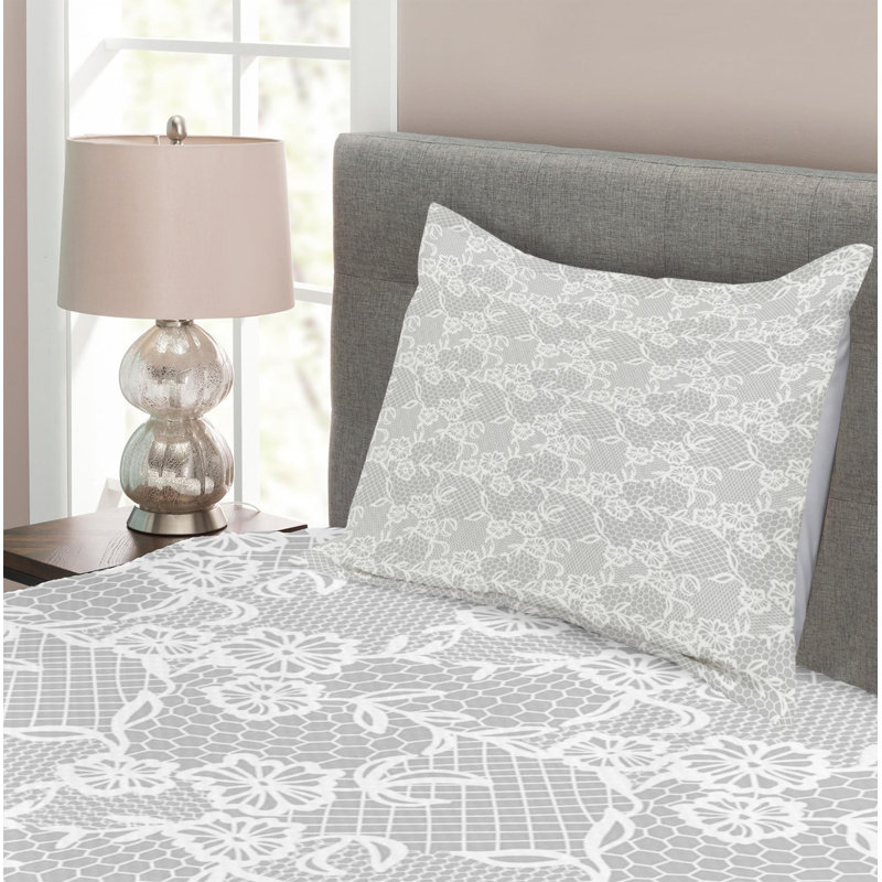 Farmhouse / Country Polyester Floral Coverlet, Twin Coverlet + 1 Sham