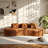 Modasi 109" W x 41" D x 27" H Velvet 3-Seater Curved Sectional Sofa