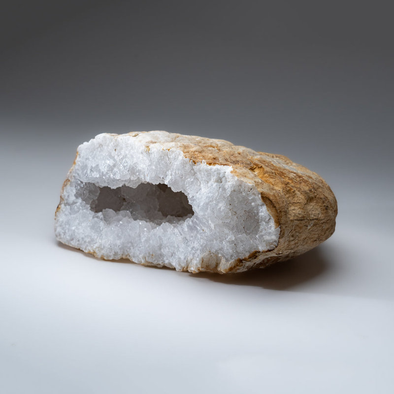 Genuine Calcite Geode From Morocco (16.6 Lbs), 5.5" H x 11" W x 8" D