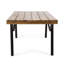 Table basse en bois avec supports en fer rustique, finition, hauteur 18,14 po x largeur 50 po 23,5 po profondeur table contemporaine, pieds en métal, l P H