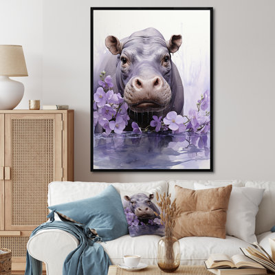 Art floral hippopotame mystique 2 - Hippopotame