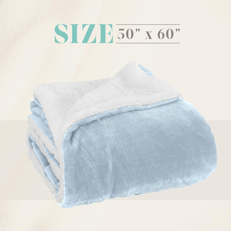 Jeté Sherpa, Bleu turquoise