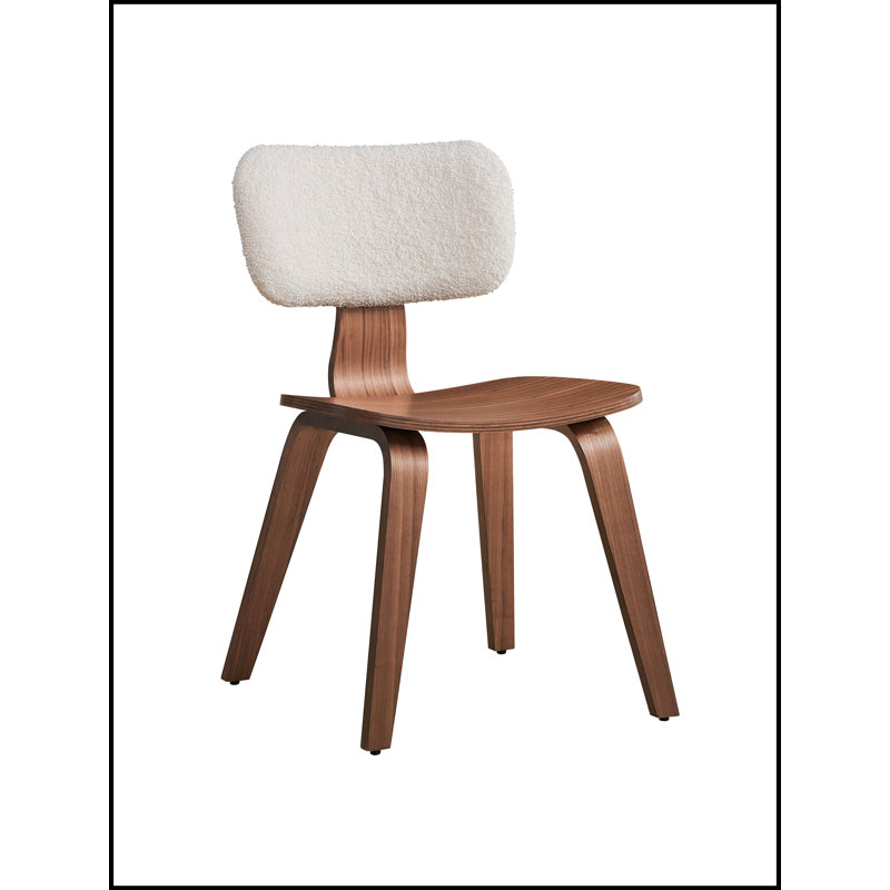 Ensemble de chaises d'appoint Casson White Boucle, élégant et facile à nettoyer, parfait pour les environnements formels et décontractés.