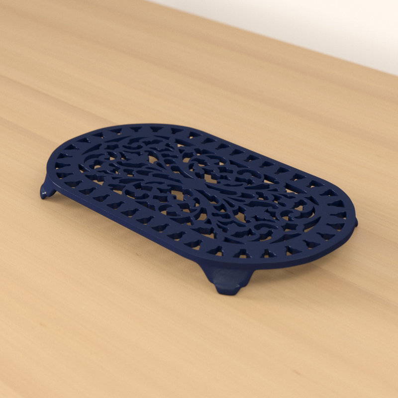Oval 1 Piece Trivet, Blue