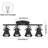 4-Light Track Lighting Kit, Directional Ceiling Light, Industrial Black Kitchen Track Lighting Fixtures Ceiling