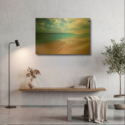 « Tranquillité turquoise » par Lizzy Davis, décoration murale en métal, 91,4 cm x 61 cm