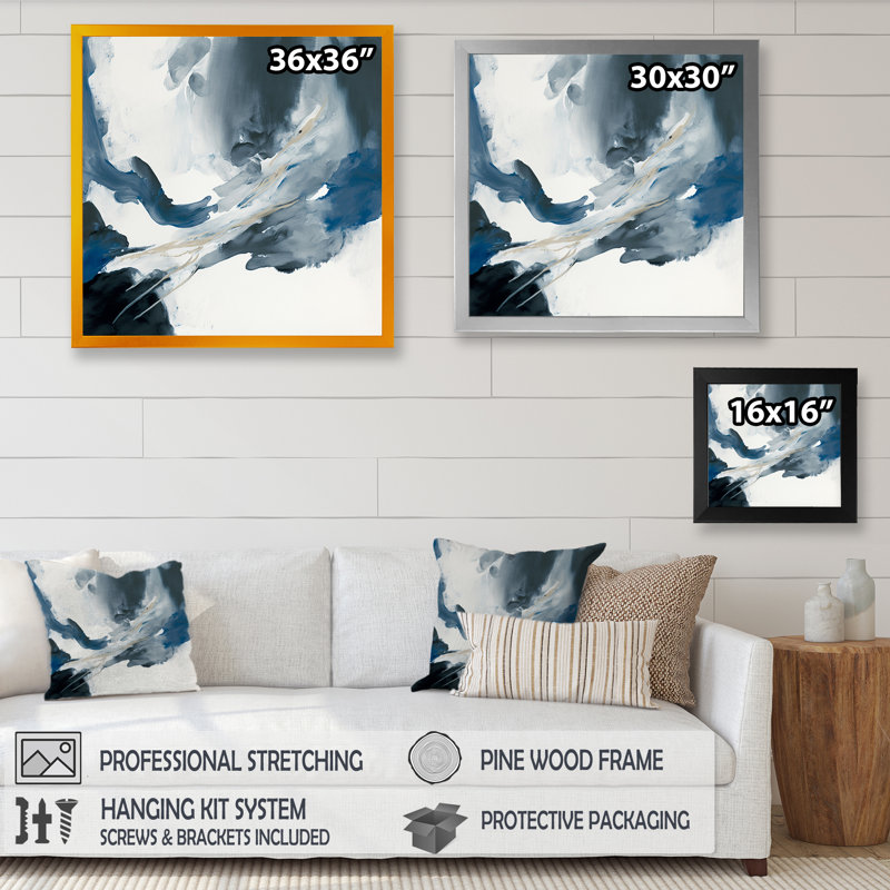 «Feeling Honolulu Blue VI», reproduction sur toile, Impression noire sur toile encadrée, H 24 po x l 24 po x P 1 po