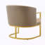 Chaise de lecture rembourrée avec structure en métal doré Modern Accent Chair-130549786