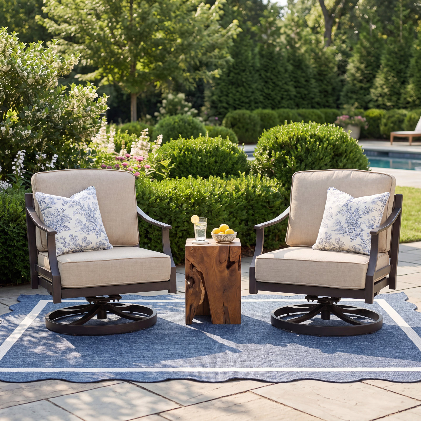 Tamarin Sunbrella® Swivel Patio Lounge Chair