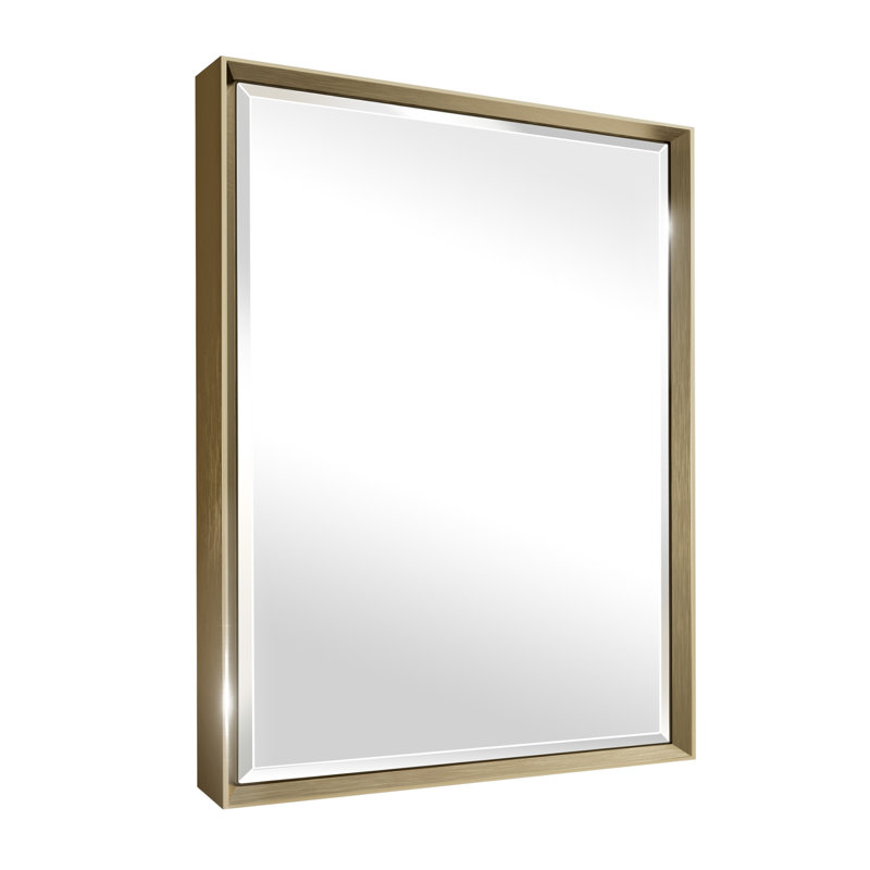 Miroir de salle de bain Lohoski, Or brossé, 30 po x 22 po