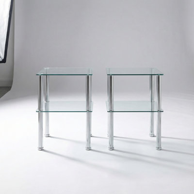 Ernestene Glass Top End Table