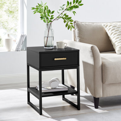 40cm W Metal Bedside Table