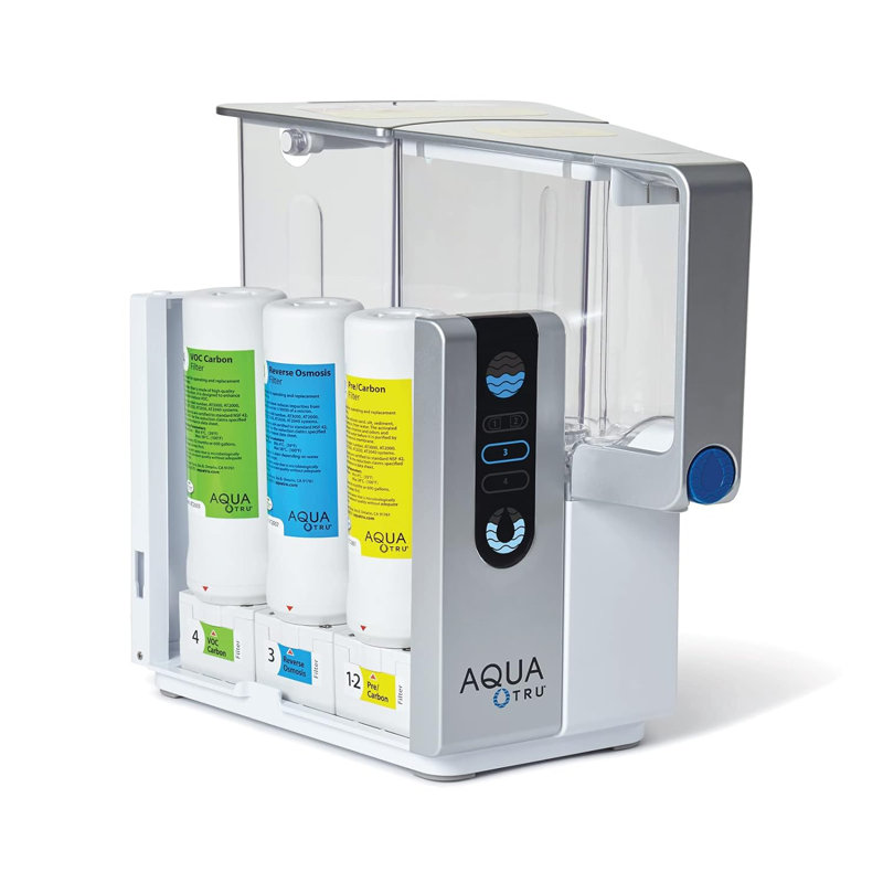 AquaTru Classic Alkaline Countertop Water Filter System PFAS Reverse Osmosis No Plumbing BPA Free