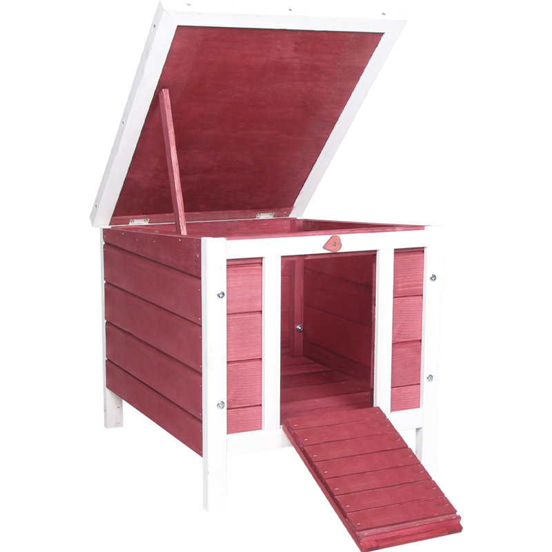 Petit lapin en bois rouge - avec une caractéristique innovante pour le petit cochon d'Inde, le canard et d'autres animaux de compagnie
