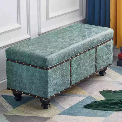 Repose-pieds avec rangement en microfibre