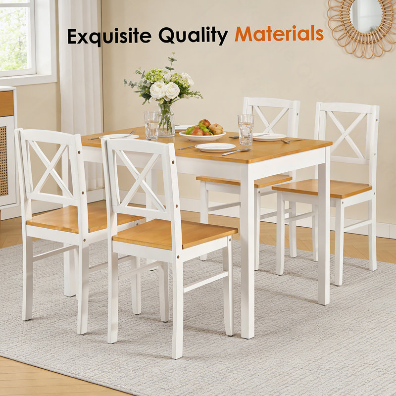 Ensemble de table de salle à manger 5 pièces avec 4 chaises pour petits espaces, appartement, salle à manger, restaurant