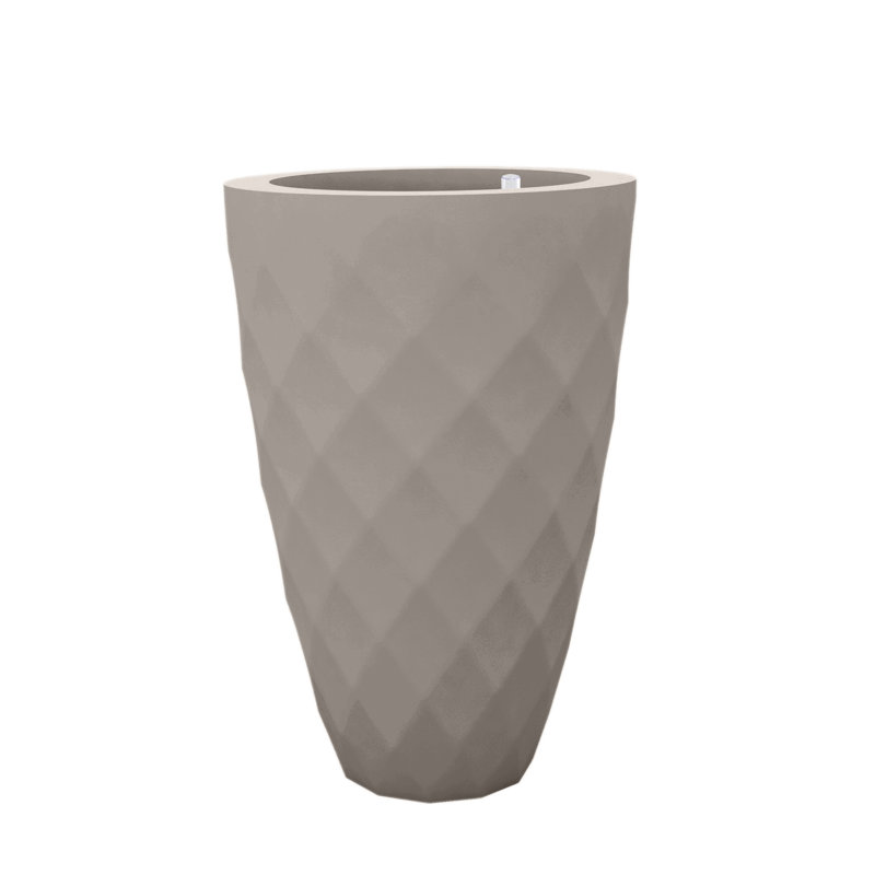 Vases Polyethylene Resin Pot Planter, 39.25" H x 25.5" W x 25.5" D, Taupe