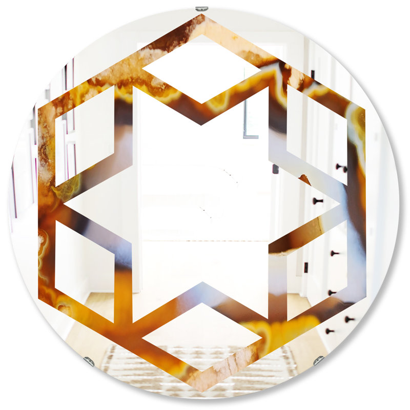 Miroir mural éclectique en agate naturelle, H 31,5 po x l po