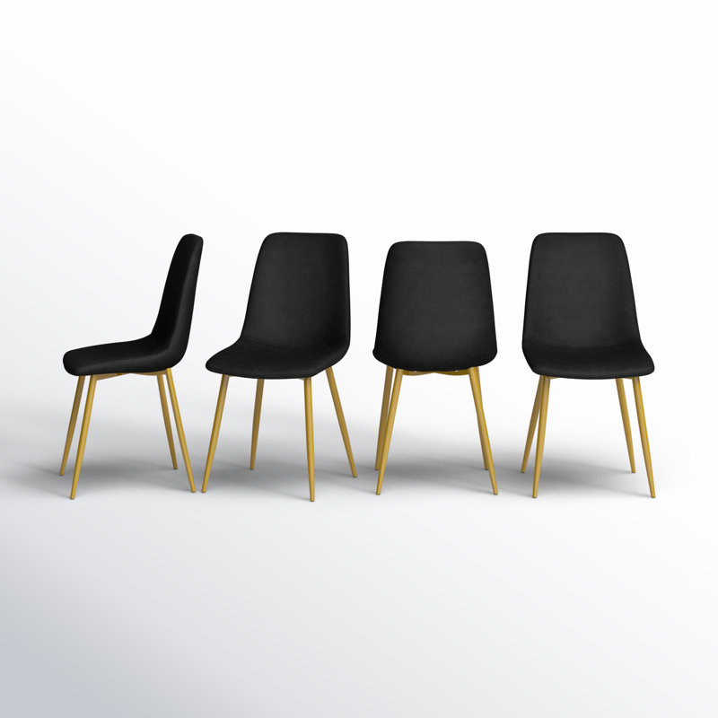 Chaise d'appoint en velours Heffron, Noir