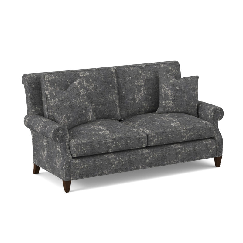 Library Sofa, American Walnut, Margaret Lipstick Polyester Blend