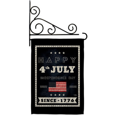 Double Sided 18.5'' H x 13'' W Polyester Independence Day Flag Set