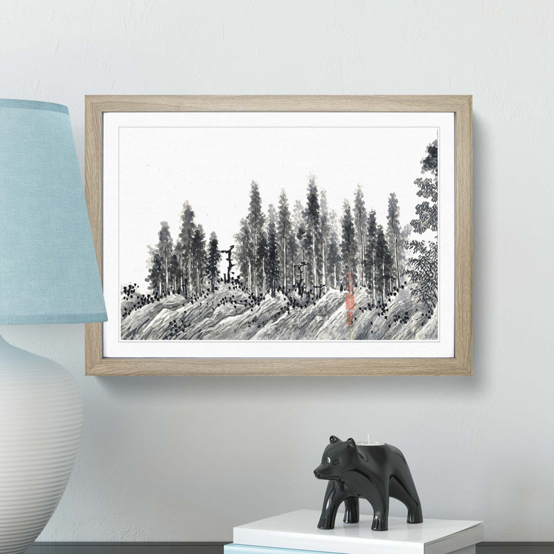 Landscape Vol.10 by Shen Zhou - Picture Frame Painting Print, 27cm H x 36cm W x 2cm D, Oak Framed