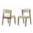 7-Piece Mid-Century Modern Dining Set, 74"W (59"+15" Leaf) Rectangular Table with 6 Upholstered Chairs, Walnut Finish