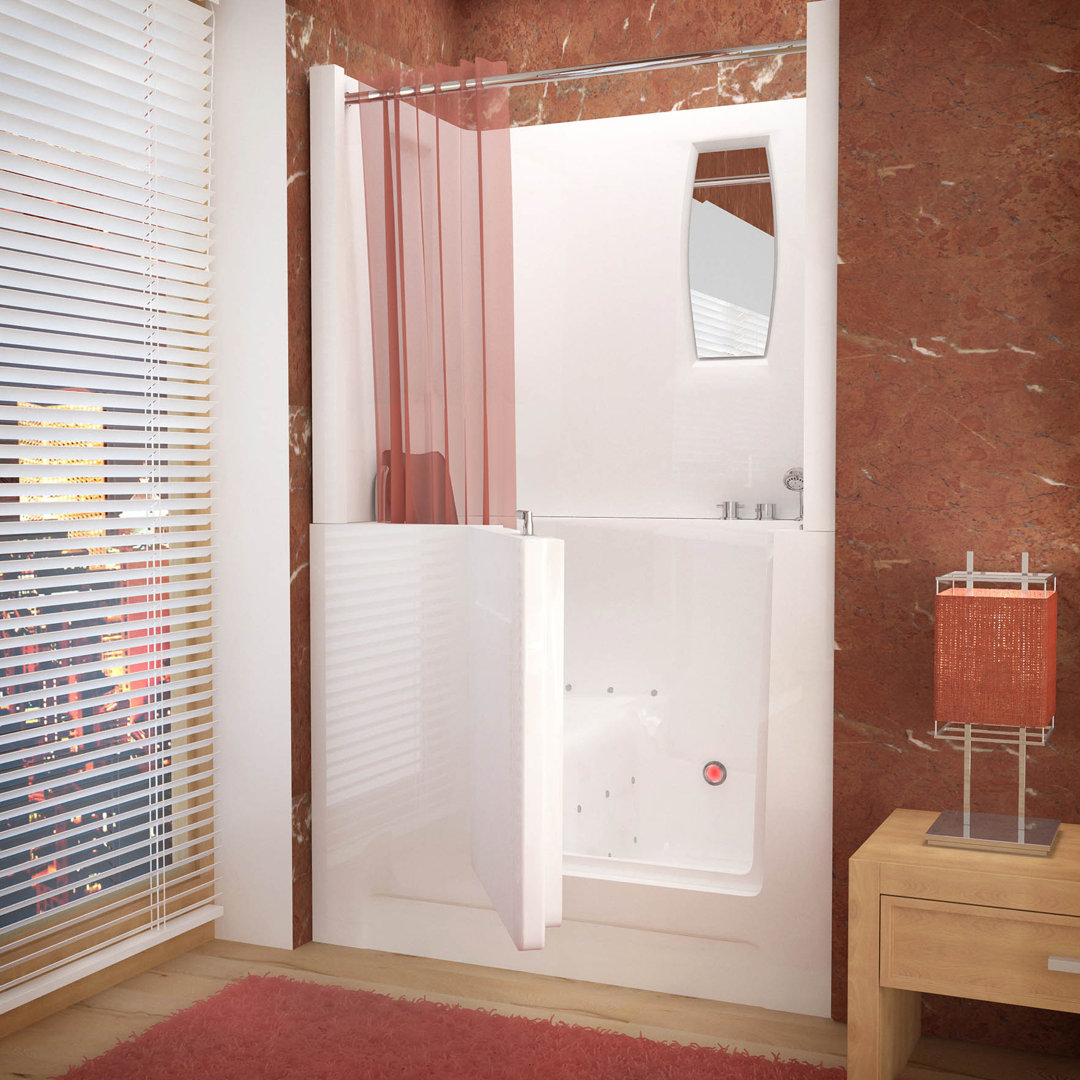 Telluride 47.25'' x 27'' Walk-in Air Acrylic Bathtub with Faucet Therapeutic Tubs Drain