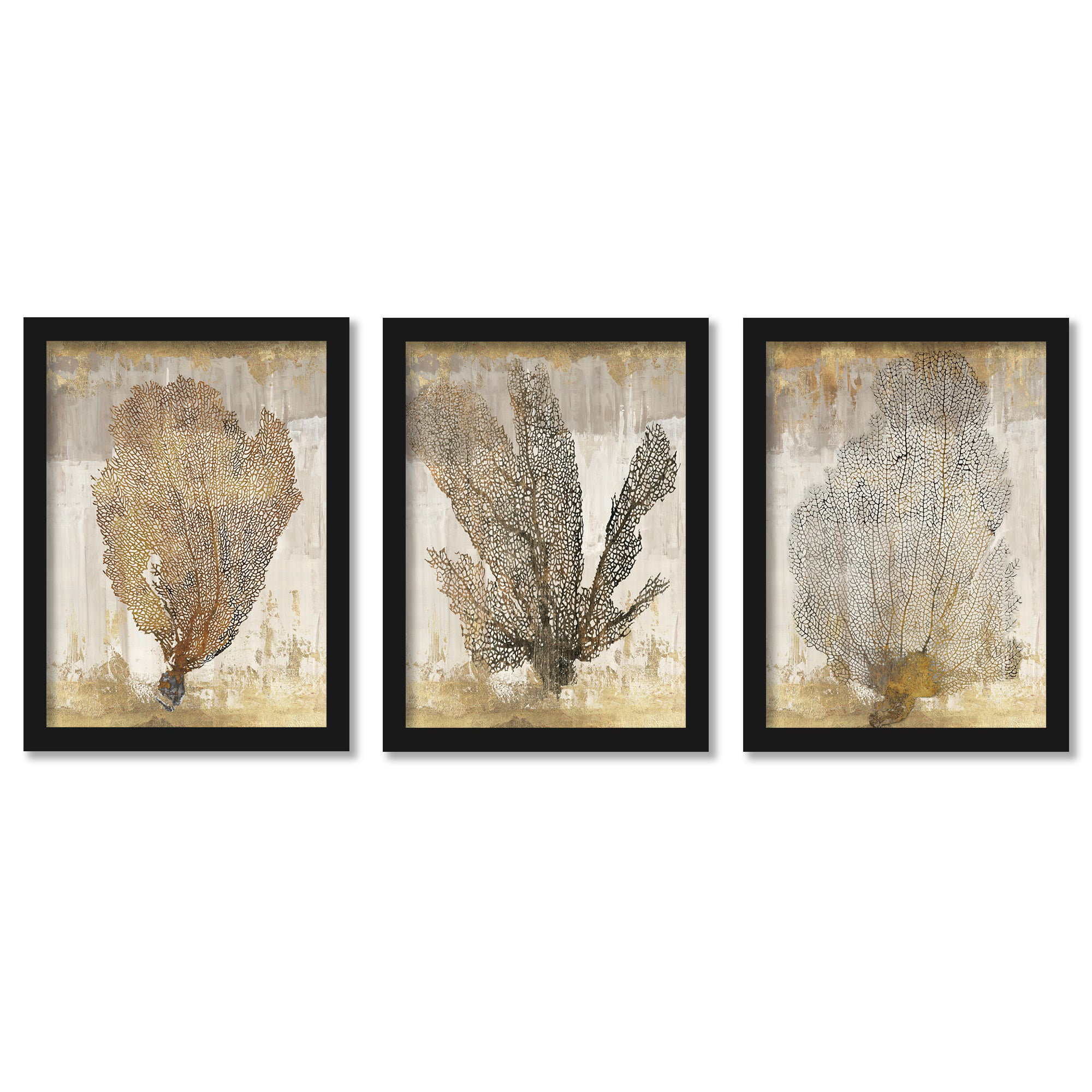 gold framed art set